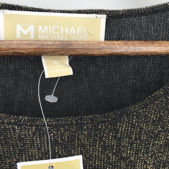 MICHAEL KORS Black Gold Sparkle Sweater X-LargeNWT - Picture 6 of 6